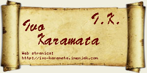 Ivo Karamata vizit kartica